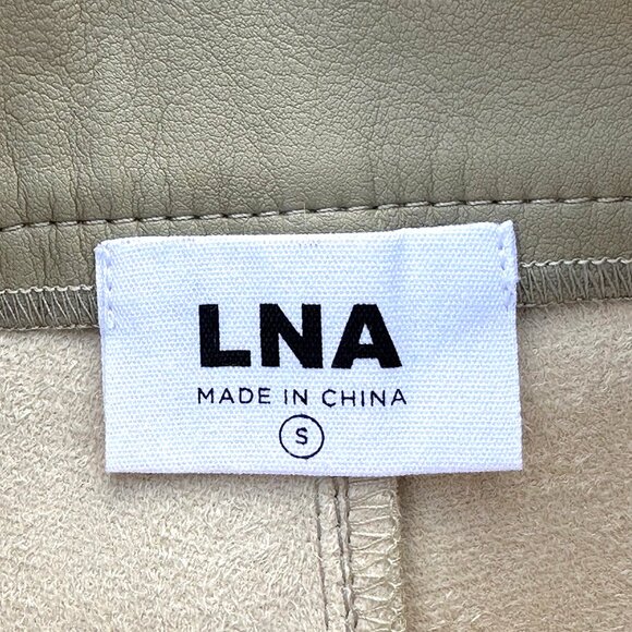 REVOLVE LNA‎ Faux Leather Wide Leg Exposed Zipper Pants - Women's Small - tan - Picture 9 of 9